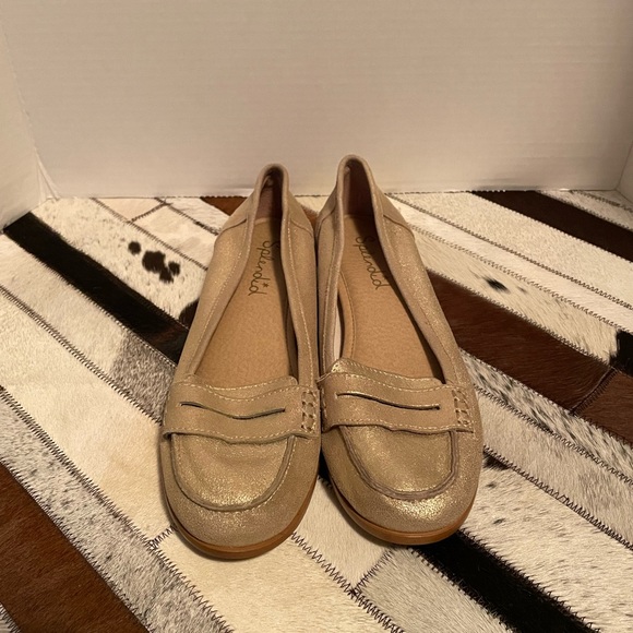 Splendid gold suede leather loafers - Picture 2 of 5